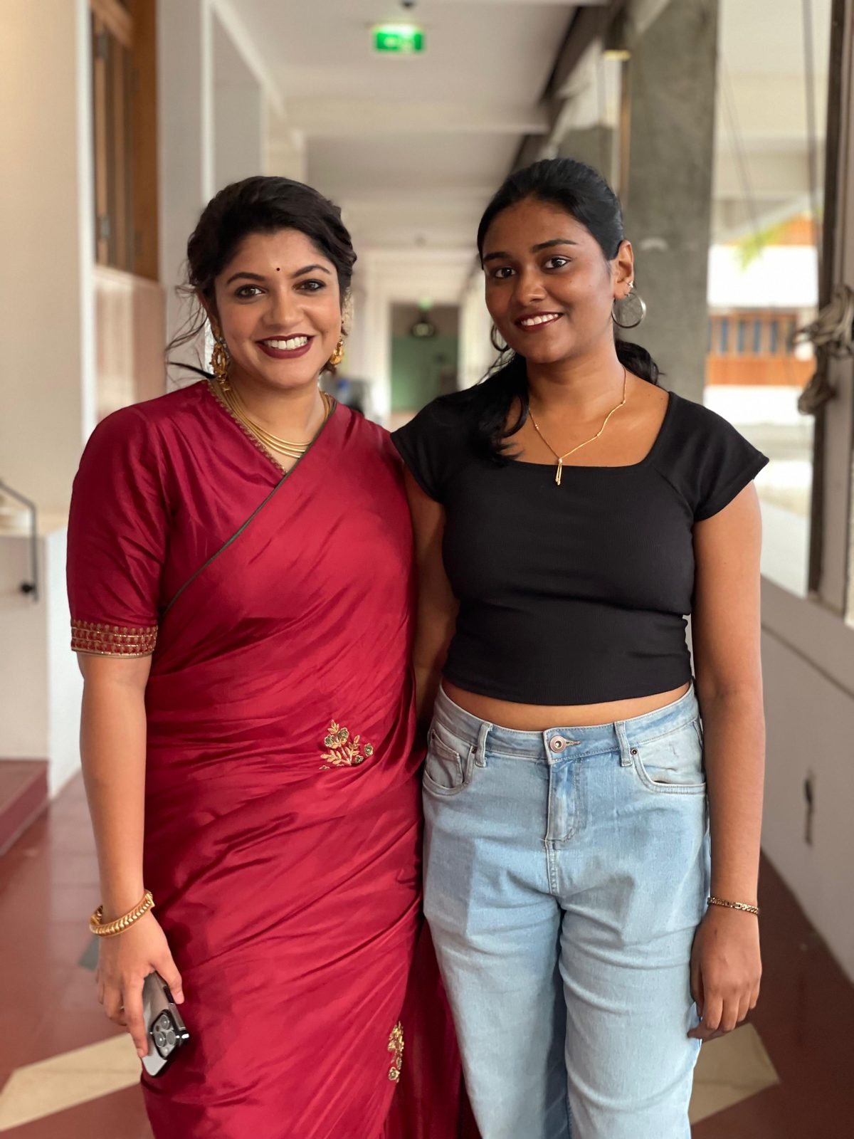Actress Aparna Balamurali with celebrity makeup artist Anu Rotrico, Chennai