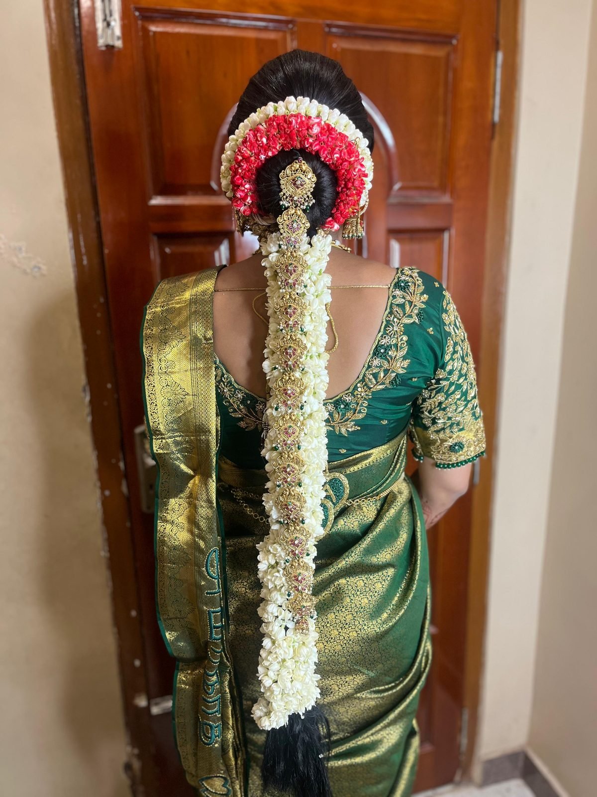 Wedding hairstyle and hair styling by Anu Rotrico, Chennai