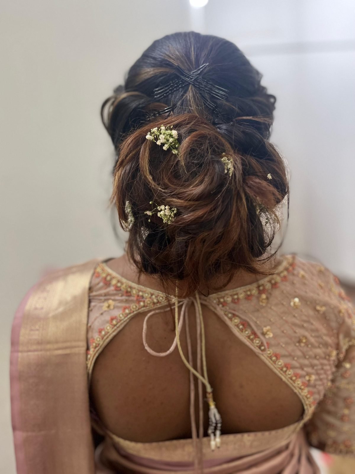 Bridal hairstyling by Anu Rotrico, Chennai