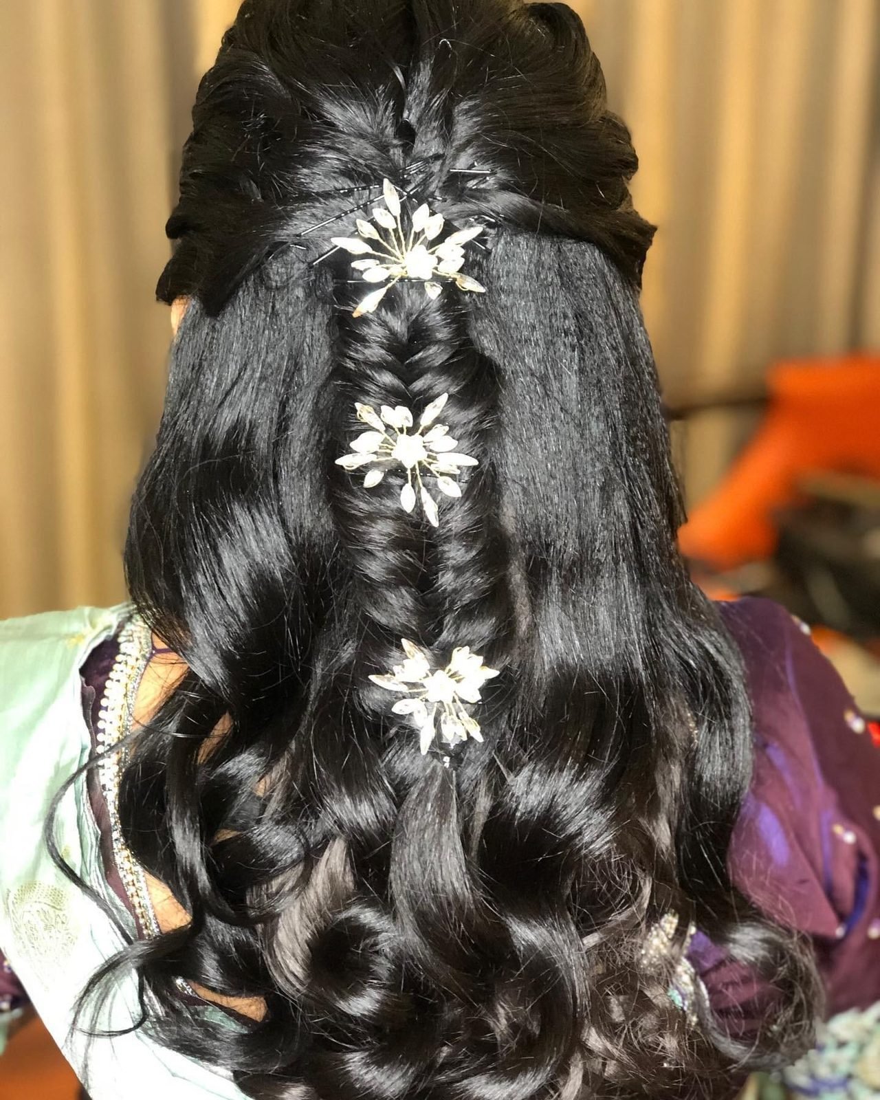 Wedding hairstyle and hair styling by Anu Rotrico, Chennai